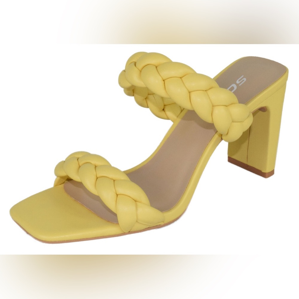 SODA Block Heel Braided Band Sandal